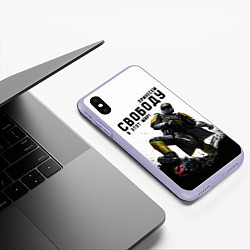 Чехол iPhone XS Max матовый Принесём свободу в этот мир - Helldivers 2, цвет: 3D-светло-сиреневый — фото 2