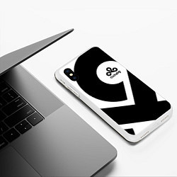 Чехол iPhone XS Max матовый Cloud9 - black and white, цвет: 3D-белый — фото 2