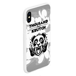 Чехол iPhone XS Max матовый Thousand Foot Krutch рок панда на светлом фоне, цвет: 3D-белый — фото 2