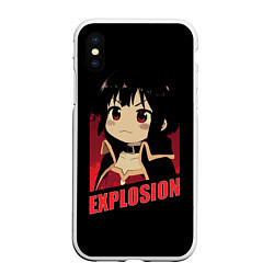 Чехол iPhone XS Max матовый Megumin Explosion, цвет: 3D-белый