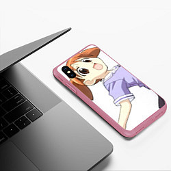 Чехол iPhone XS Max матовый Azumanga Daioh Тиё Михама, цвет: 3D-малиновый — фото 2