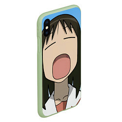 Чехол iPhone XS Max матовый Azumanga Daioh Аюму Касуга зевает, цвет: 3D-салатовый — фото 2