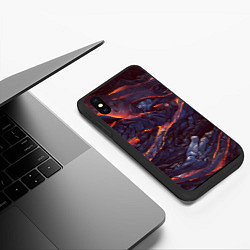 Чехол iPhone XS Max матовый Лавовые реки, цвет: 3D-черный — фото 2