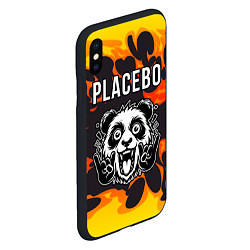 Чехол iPhone XS Max матовый Placebo рок панда и огонь, цвет: 3D-черный — фото 2