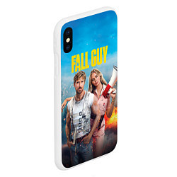 Чехол iPhone XS Max матовый Ryan Gosling and Emily Blunt каскадеры, цвет: 3D-белый — фото 2