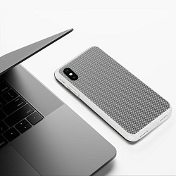 Чехол iPhone XS Max матовый Кольчуга серый, цвет: 3D-белый — фото 2