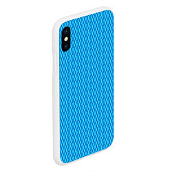 Чехол iPhone XS Max матовый Паттерн яркий сине-голубой, цвет: 3D-белый — фото 2