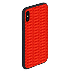Чехол iPhone XS Max матовый Сочный красный паттерн сетка, цвет: 3D-черный — фото 2