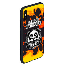 Чехол iPhone XS Max матовый Five Finger Death Punch рок панда и огонь, цвет: 3D-черный — фото 2