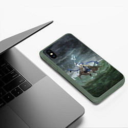 Чехол iPhone XS Max матовый Реинкарнация Безработного Roxy, цвет: 3D-темно-зеленый — фото 2