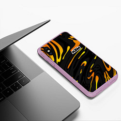 Чехол iPhone XS Max матовый KTM - orange liquid, цвет: 3D-сиреневый — фото 2