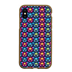 Чехол iPhone XS Max матовый Furry color anime animal faces, цвет: 3D-коричневый