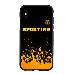 Чехол iPhone XS Max матовый Sporting - gold gradient посередине, цвет: 3D-черный