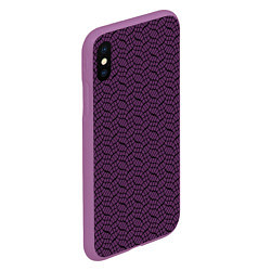 Чехол iPhone XS Max матовый Тёмный фиолетовый волнистые полосы, цвет: 3D-фиолетовый — фото 2