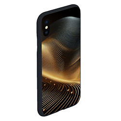 Чехол iPhone XS Max матовый Золотые линии с шариками, цвет: 3D-черный — фото 2