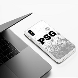 Чехол iPhone XS Max матовый PSG sport на светлом фоне посередине, цвет: 3D-белый — фото 2