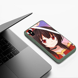 Чехол iPhone XS Max матовый Konosuba Мэгумин cute, цвет: 3D-темно-зеленый — фото 2