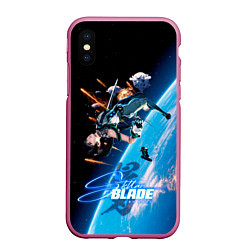 Чехол iPhone XS Max матовый Ева stellar blade, цвет: 3D-малиновый