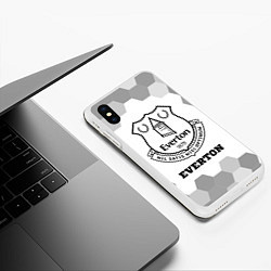 Чехол iPhone XS Max матовый Everton sport на светлом фоне, цвет: 3D-белый — фото 2