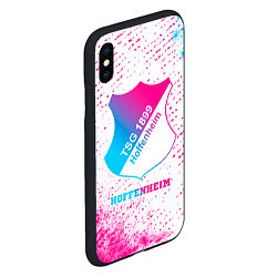 Чехол iPhone XS Max матовый Hoffenheim neon gradient style, цвет: 3D-черный — фото 2