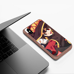 Чехол iPhone XS Max матовый Konosuba Мэгумин cute, цвет: 3D-коричневый — фото 2