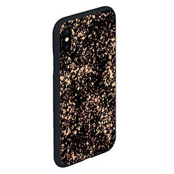 Чехол iPhone XS Max матовый Чёрный с напылением персикового цвета, цвет: 3D-черный — фото 2
