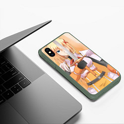 Чехол iPhone XS Max матовый Коносуба Даркнесс, цвет: 3D-темно-зеленый — фото 2