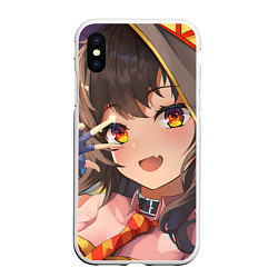 Чехол iPhone XS Max матовый Konosuba Мэгумин cute, цвет: 3D-белый