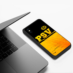 Чехол iPhone XS Max матовый PSV - gold gradient посередине, цвет: 3D-черный — фото 2