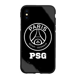 Чехол iPhone XS Max матовый PSG sport на темном фоне, цвет: 3D-черный