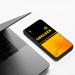 Чехол iPhone XS Max матовый Chelsea - gold gradient посередине, цвет: 3D-черный — фото 2