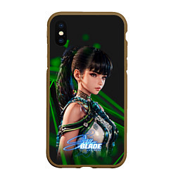 Чехол iPhone XS Max матовый Stellar Blade Eve black green, цвет: 3D-коричневый