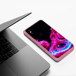 Чехол iPhone XS Max матовый Розовый густой туман - inferno pink, цвет: 3D-малиновый — фото 2