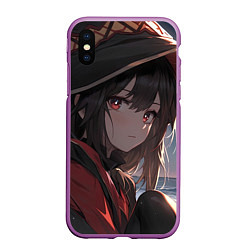 Чехол iPhone XS Max матовый Konosuba Мэгумин cute, цвет: 3D-фиолетовый