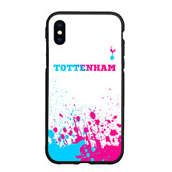 Чехол iPhone XS Max матовый Tottenham neon gradient style посередине, цвет: 3D-черный