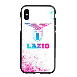 Чехол iPhone XS Max матовый Lazio neon gradient style, цвет: 3D-черный