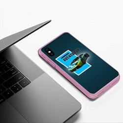 Чехол iPhone XS Max матовый Спортивная машина Lamborghini Aventador, цвет: 3D-розовый — фото 2