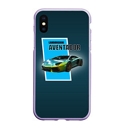 Чехол iPhone XS Max матовый Спортивная машина Lamborghini Aventador