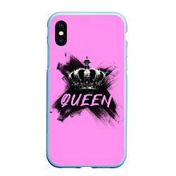 Чехол iPhone XS Max матовый Королева - корона, цвет: 3D-голубой