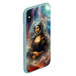 Чехол iPhone XS Max матовый Мона Лиза в открытом космосе - нейросеть, цвет: 3D-мятный — фото 2