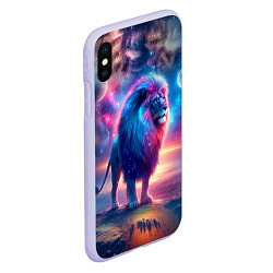 Чехол iPhone XS Max матовый Space lion - ai art fantasy, цвет: 3D-светло-сиреневый — фото 2