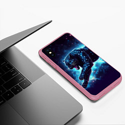 Чехол iPhone XS Max матовый Fantastic star panter - ai art fantasy, цвет: 3D-малиновый — фото 2