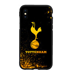 Чехол iPhone XS Max матовый Tottenham - gold gradient, цвет: 3D-черный