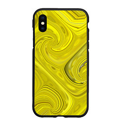 Чехол iPhone XS Max матовый Желтая абстракция, цвет: 3D-черный