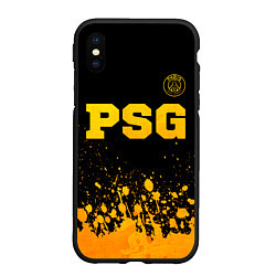 Чехол iPhone XS Max матовый PSG - gold gradient посередине, цвет: 3D-черный