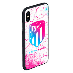 Чехол iPhone XS Max матовый Atletico Madrid neon gradient style, цвет: 3D-черный — фото 2