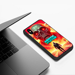 Чехол iPhone XS Max матовый Abiotic Factor монстр с черепом, цвет: 3D-черный — фото 2