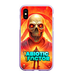 Чехол iPhone XS Max матовый Abiotic Factor horror skull, цвет: 3D-сиреневый