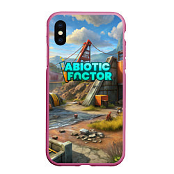 Чехол iPhone XS Max матовый Abiotic Factor атомный мир, цвет: 3D-малиновый