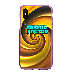 Чехол iPhone XS Max матовый Abiotic Factor желтый фон, цвет: 3D-фиолетовый